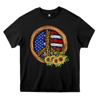 Black Peace Sign Heavy Core Tee - JahusDesignShop