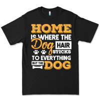 Black dog t  shirt home is where the dog hair stick funny  gift t  shirt Premium Tee - longCreatives