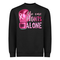 Black Breast cancer no one fights alone boxing Heavyweight Sweatshirt - Artiststas
