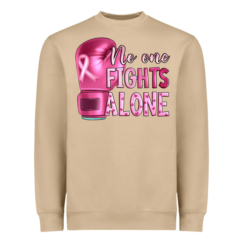 Breast Cancer No One Fights Alone Boxing Heavyweight Sweatshirt by Artiststas | Teevron