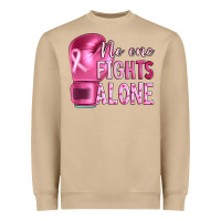Mushroom Breast cancer no one fights alone boxing Heavyweight Sweatshirt - Artiststas