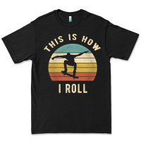 Black Skater - This Is How I Roll Retro Skateboard Gift Premium Tee - longCreatives