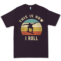 Plum Skater - This Is How I Roll Retro Skateboard Gift Premium Tee - longCreatives