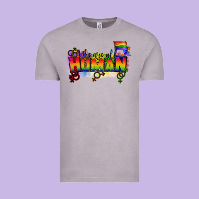 We Are All Human Vintage Tee Designed By Cowgirlartshop