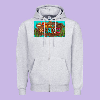 Brave Turquoise Leopard Cactus And Floral Arrow Licanse Plate Zipper Hoodie Designed By Artiststas