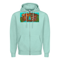 Seafoam brave turquoise leopard cactus and floral arrow licanse plate Zipper Hoodie - Artiststas