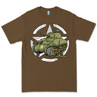 Cacao Sherman M4A1 WWII Army Tank History Vintage Premium Tee - longCreatives