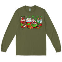 Army Green christmas santa claus coffee cups Long Sleeve Tee - OliviaCreatesArt