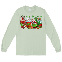 Matcha christmas santa claus coffee cups Long Sleeve Tee - OliviaCreatesArt