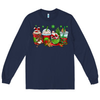 Navy christmas santa claus coffee cups Long Sleeve Tee - OliviaCreatesArt