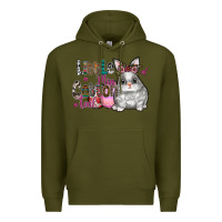 Army Green Little Miss Cotton Tail Premium Hoodie - CowhideDigitalArt