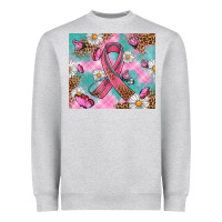 Heather Grey Breast Cancer Ribbon Stethoscope Heavyweight Sweatshirt - Artiststas