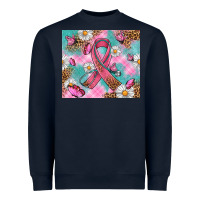 Navy Breast Cancer Ribbon Stethoscope Heavyweight Sweatshirt - Artiststas