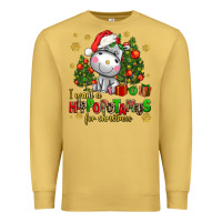 Antique Gold i want a hippopotamus for christmas Premium Sweatshirt - AdoDesignShop