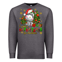 Charcoal Heather i want a hippopotamus for christmas Premium Sweatshirt - AdoDesignShop