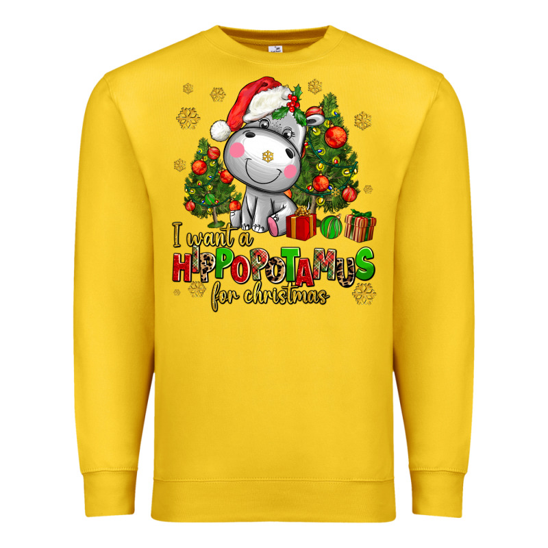 I Want A Hippopotamus For Christmas Premium Sweatshirt by AdoDesignShop | Teevron