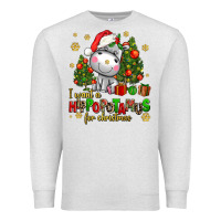 Oatmeal Heather i want a hippopotamus for christmas Premium Sweatshirt - AdoDesignShop