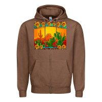 Chestnut desert sunset with cactus sunflowers and leopard Zipper Hoodie - Artiststas