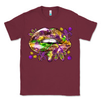 Burgundy Mardi Gras lips Classic Tee - HowdyJamesFarm