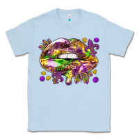 Dusty Blue Mardi Gras lips Classic Tee - HowdyJamesFarm