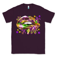 Plum Mardi Gras lips Classic Tee - HowdyJamesFarm