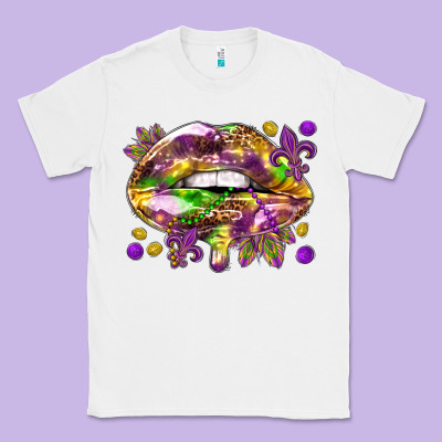 Mardi Gras Lips Classic Tee Designed By Howdyjamesfarm