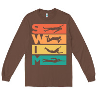 Chestnut Retro Vintage Swimming Gift For Swimmers Long Sleeve Tee - longCreatives