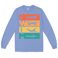 Colony Blue Retro Vintage Swimming Gift For Swimmers Long Sleeve Tee - longCreatives