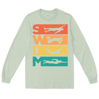 Matcha Retro Vintage Swimming Gift For Swimmers Long Sleeve Tee - longCreatives
