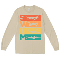 Mushroom Retro Vintage Swimming Gift For Swimmers Long Sleeve Tee - longCreatives