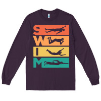 Plum Retro Vintage Swimming Gift For Swimmers Long Sleeve Tee - longCreatives