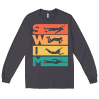 Smoke Retro Vintage Swimming Gift For Swimmers Long Sleeve Tee - longCreatives