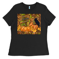 Black cutest pumpkin in the patch Ladies Tee - TumblerDesignByShophia