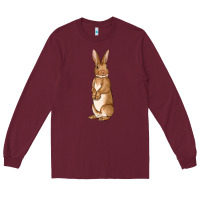 Burgundy Bunny Easter Long Sleeve Tee - OliviaCreatesArt