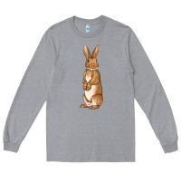 Heather Grey Bunny Easter Long Sleeve Tee - OliviaCreatesArt