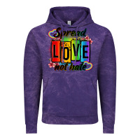 Cloud Purple spread love not hate Vintage Hoodie - OliviaCreatesArt