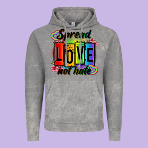 Spread Love Not Hate Vintage Hoodie Designed By Oliviacreatesart