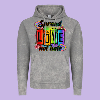 Spread Love Not Hate Vintage Hoodie Designed By Oliviacreatesart