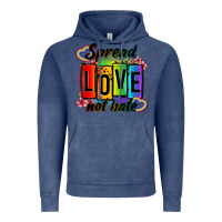 Vintage Denim spread love not hate Vintage Hoodie - OliviaCreatesArt