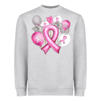 Heather Grey Balloons cancer ribbon Heavyweight Sweatshirt - Artiststas