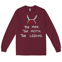 Burgundy The Man The Moth The Legend Mothman Long Sleeve Tee - longCreatives