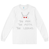 White The Man The Moth The Legend Mothman Long Sleeve Tee - longCreatives