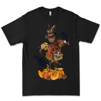 Black Scarecrow with Pumpkin Premium Tee - texasbilliewilder