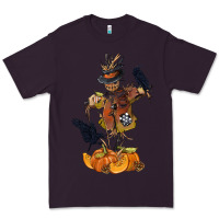 Plum Scarecrow with Pumpkin Premium Tee - texasbilliewilder