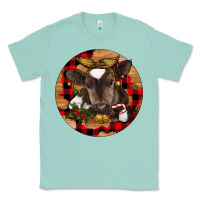 Seafoam Christmas Baby Cow Classic Tee - RanaPortraitStore