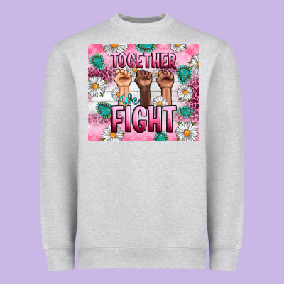 Breast Cancer Together Fight Heavyweight Sweatshirt Designed By Artiststas