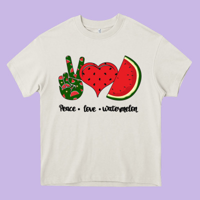 Peace Love Watermelon Heavy Core Tee Designed By Bettercallsaul