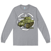 Heather Grey Sherman M4A1 WWII Army Tank History Vintage Long Sleeve Tee - longCreatives