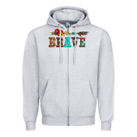 Heather Grey brave and aztec wood sunflower with arrow Zipper Hoodie - Artiststas