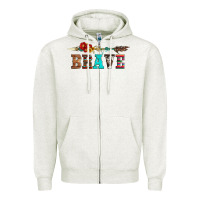 Oatmeal Heather brave and aztec wood sunflower with arrow Zipper Hoodie - Artiststas